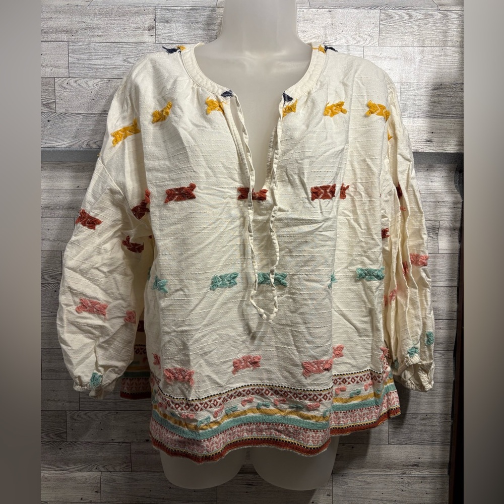 Lou & Grey Multicolor Embroidered Blouse